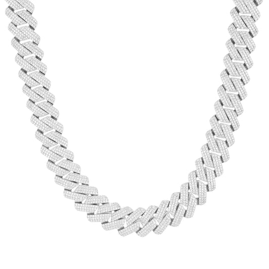【#L42#N8 20Mm】 92Silver Cuban Link Chain Moissanite Hip Hop Jewelry Miami Necklace Fashion Gift